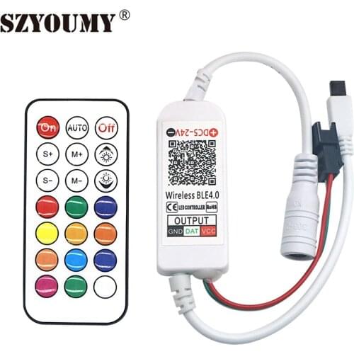 SZYOUMY 21Key Bluetooth APP Led Controller DC5-24V mini Dream Color Controller For 5050 1903 ws2811 ws2812