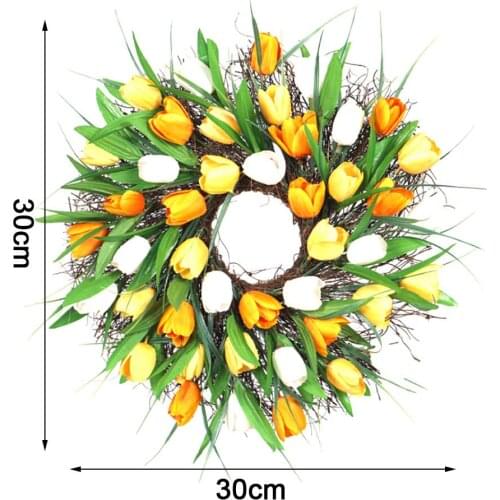 Tulip Wreath Flower Wreath For Front Door Fall Wreath Autumn Wreaths For Front Door Wedding Wall Indoor Outdoor Decor