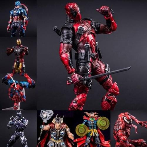 The Avengers Spider Man Marvel Superhero Ironman Doll Anime Action Figure 25cm The Joints Are Movable Pvc Collectible Model Toys