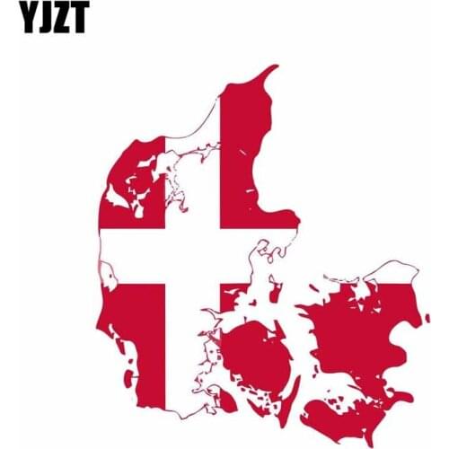 YJZT 11.4CM*13CM Funny Denmark Map Car Sticker Flag Creative Body Decal 6-0853
