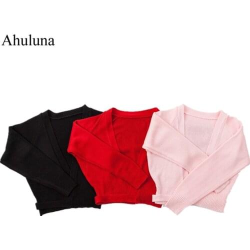 Girls Autumn Winter Long Sleeve Ballet Dance Sweater Top Coat Ballet Gymnastics Leotard Jacket Dance Shawl Practice Shirt D015