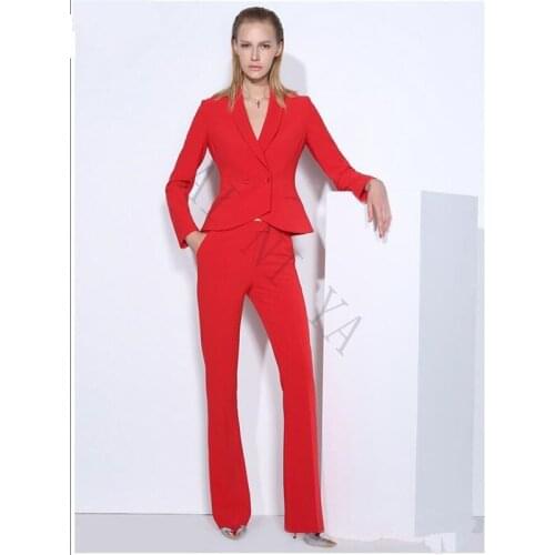 Custom Women Tuxedos Suits For Women Peaked Lapel Double Breasted Ladies Business Suits Female Office Uniform Trouser Suits