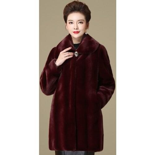Winter Woman Black Long Warm Thick Faux Fur Coat Female Long Sleeve Fit Flare Mink Outerwear Ladies Warm Soft Fashion Coats Q47