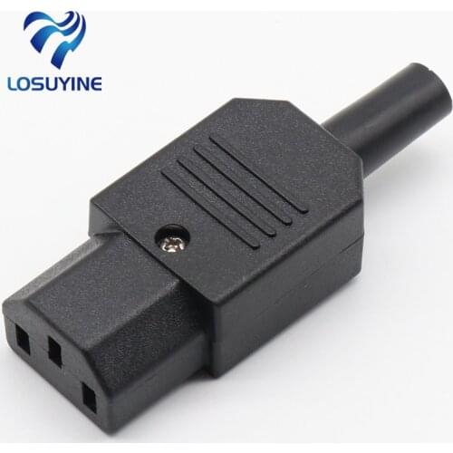 10 pcs 2017New Wholesale Price Black IEC 320 C13 Female Plug Rewirable Power Connector 3pin Socket 10A /250V