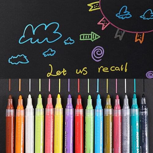 12 Colors Acrylic Permanent Paint Marker pen for DIY Ceramic Rock Glass Porcelain Mug Wood Fabric Canvas Painting