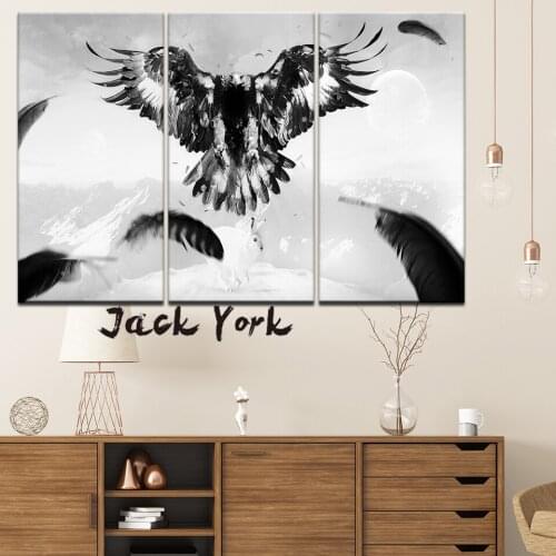 Canvas Painting Eagle Birds Abstract 3 Pieces Wall Art Painting Modular Wallpapers Poster Print for living room Home Decor