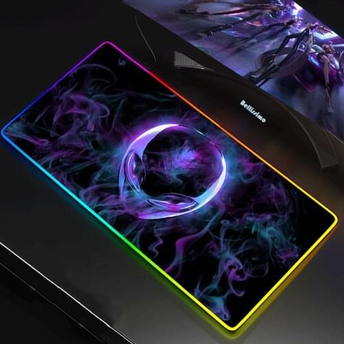 Alienware RGB LED Gaming Mouse Pad Large 90x40Mousepad Cool Mause Pad Keyboard Desk Carpet Game Rubber No-slip Mouse Mat Gamer