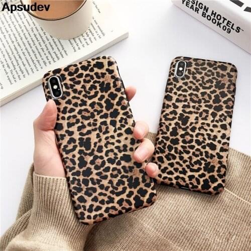 Apsudev Case For iPhone XS XS Max XR X 8 7 7 Plus 6 6s Plus Fashion Vintage Leopard IMD Soft TPU Phone Back Cover Cases Coque