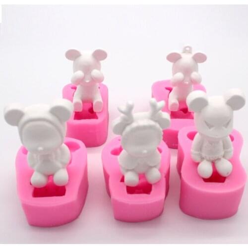 More than one bear flip sugar silicone mold mousse cake chocolate mold