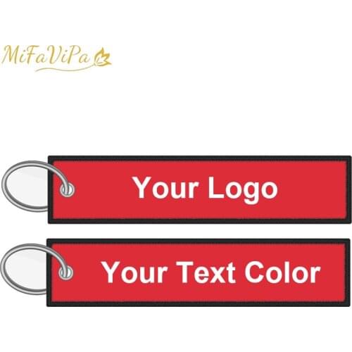 50 PCS Fashion Jewelry Customized Keychain llaveros Safety Label Embroidery Customize Key Rings Chain for Aviation Gifts OEM Key