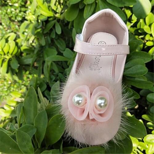 New Spring Cute Pompom Childrens Footwear Princess Infant Girl Shoes With Bowknot PU Children Shoes Girls Toddler Flat Shoes
