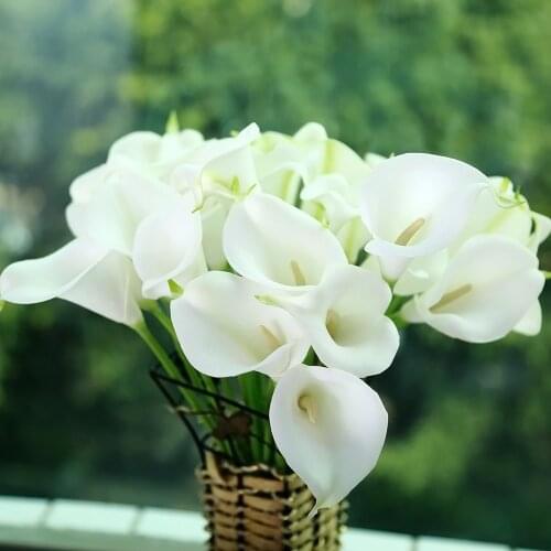 Calla lily 2015 artificial flower PU real touch home decoration flowers 50pcs/lot wedding bouquet Decorative Flowers