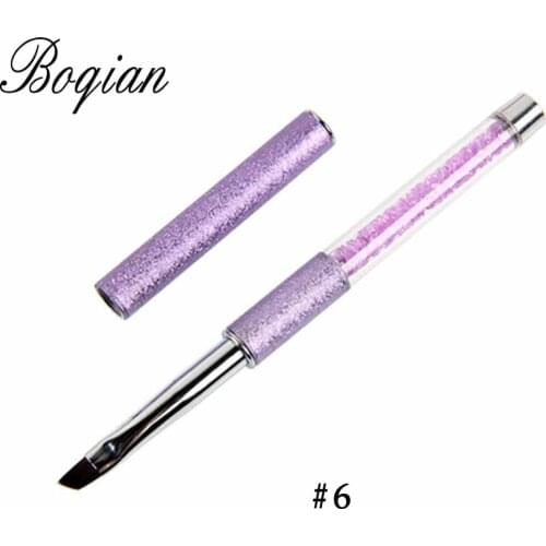 BQAN 1pcs #2#4#6#8#10 Nail Brush Nail Pen Oblique Head Painting Acrylic UV Gel Polish Builder Painting Drawing Brush Tips Art