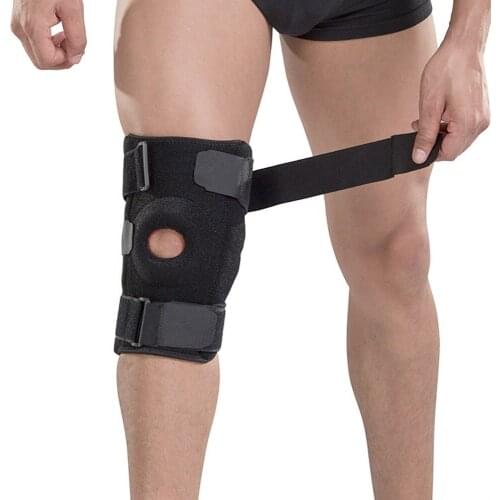 Knee Brace Compression Sleeve With Strap for Best Support Pain Relief Shock Absorption Adjustable Sports Unisex