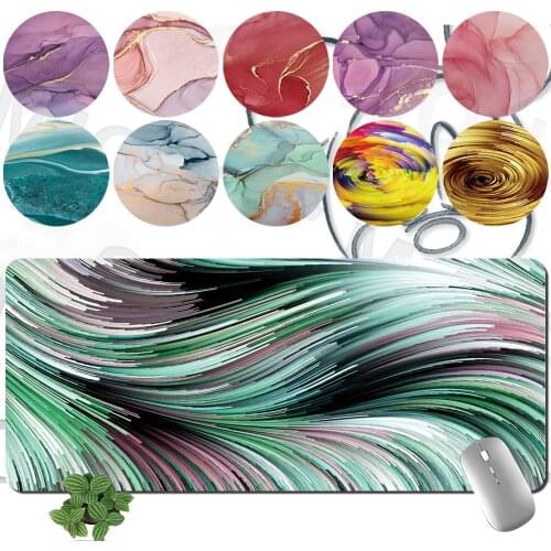 Computer Mouse Keyboard Pad Anti-slip Gaming Mouse Pad Large Size 30x60CM 30x80CM PU Leather Watercolor Print Series Mouse Pad