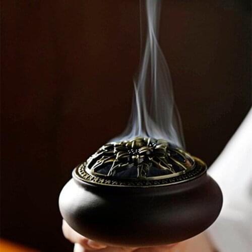 Chinese Buddha Incense Burner Flower Incense Holder Handmade Censer for Buddhist Home Office Decoration Gift