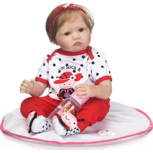 Soft silicone reobrn baby dolls NPK 22inch bebe reborn dolls real alive baby new born dolls for child gift play house toys