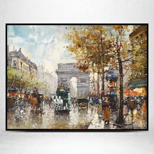 Arc de Triomphe scenery retro Art Needlework 14CT Canvas Unprinted Handmade Embroidery Cross Stitch Kit DIY Home Decor