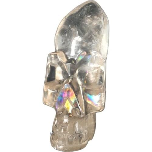Natural rainbow Quartz Crystal Skull Sells Stone and Crystal Home Decor Decorative Crystal Skull Handcarved Holiday Gifts