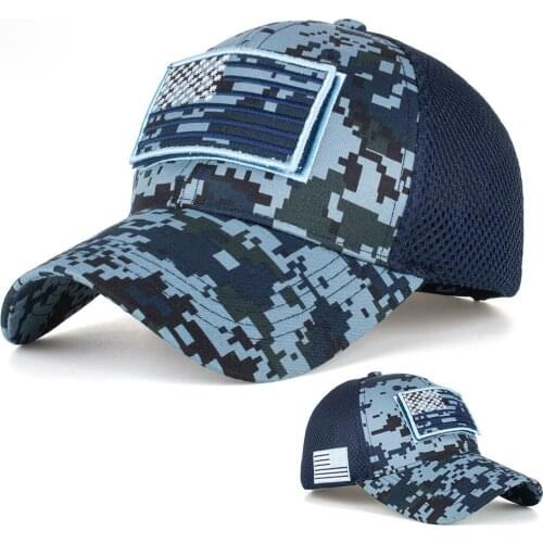HanXi New Flag Baseball Cap Summer Mens Mesh Sun Hat Visor Fashion Camouflage Caps with Velcro Adjustable