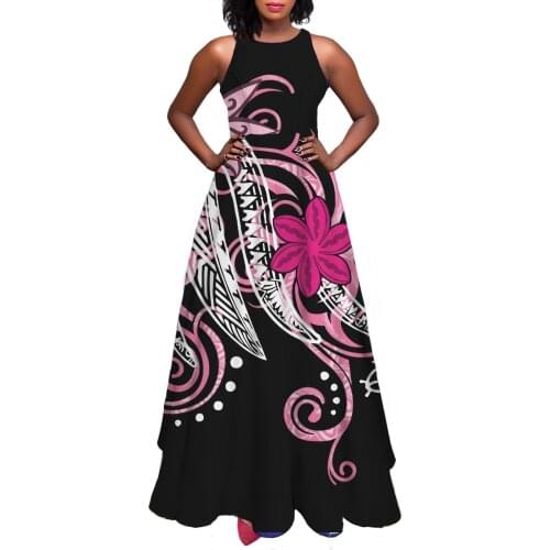 2021 Summer New Casual Sleeveless Elegant Printed Long Dresses Women Maxi Casual Dress Hawaii Polynesian Premium Party Dress