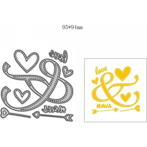 New We & Love Heart Craft Embossing Mold 2021 Metal Cutting Dies for DIY Decorative Scrapbooking Album and Card Making No Stamps