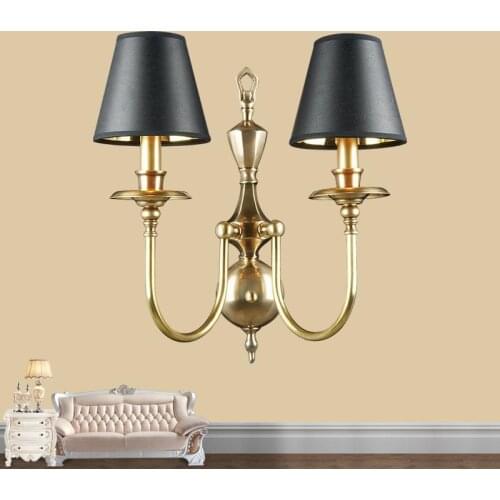 Patio large Brass Wall sconce Europe led landscape lamp Makeup light lampshade Living Room Copper LED E14 candle lights Arandela