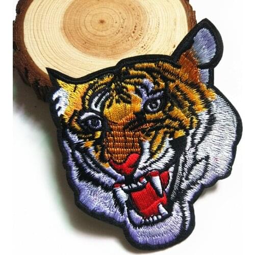PGY Hot Sell Yellow Tiger Embroidered Patch Iron On Patches For Clothing Motor Jacket Fashion T-shirt Stickers For Clothes