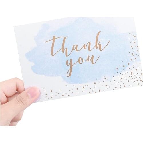 300gsm coated paper custom thanks card with logo thank you