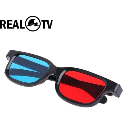 REAL TV Universal Red and Blue Lens Anaglyph 3D Vision Glasses for Movie Game DVD Video TV Cinema Virtual Reality 3D Glasses