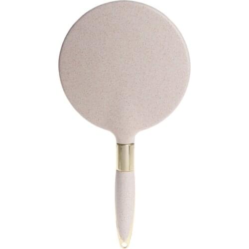 Cute Retro Plastic Hand Held Vintage Makeup Mirror Vanity Rectangle Decorator U2JD