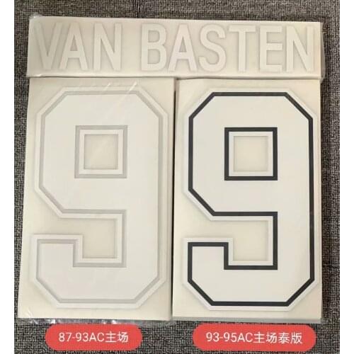 Super A Retro1987-1993-1995 AC VAN BASTEN number font print, Hot stamping patches badges