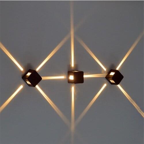 LED Cross Star Light Wall Lamp 3W Outdoor Waterproof IP65 Wall Decoration Light Corridor Staircase KTV Point Light Source