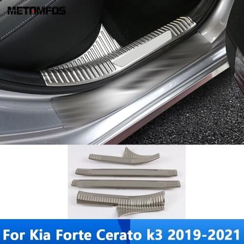 For Kia Forte Cerato k3 2019 2020 2021 Interior Door Sill Threshold Scuff Guard Plate Protection Sticker Accessories Car Styling