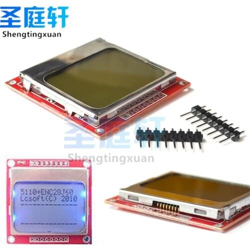 Smart Electronics LCD Module, Screen Monitor, White Backlight, 84 * 48 84x84 PCB Adapter, Nokia 5110 Display for Arduino