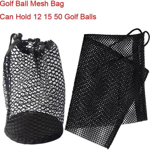 1pc Golf Ball Bags can hold 12 25 50 pcs Golf ball Black nylon storage solid Mesh Net Bags for golfer gift sports New
