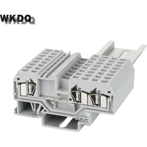 10pcs 281-681 Wire Conductor Din Rail Terminal Blocks 1 in 2 out Spring Cage Electrical Connection Connector 32A