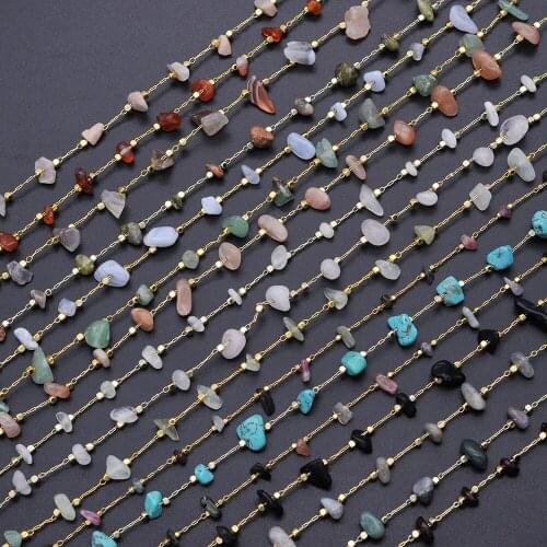 30 Meters/lot Irregular Natural Stone Beads diy jewelry Making Chains Wholesale Factory Direct Handmade Necklace Chain