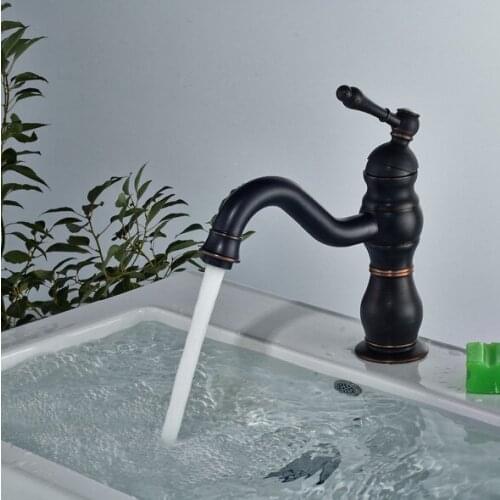 Black Oil Rubbed Bronze Single Handle Swivel Spout Kitchen Bathroom Vessel Sink Basin Faucet Mixer Water Taps anf273