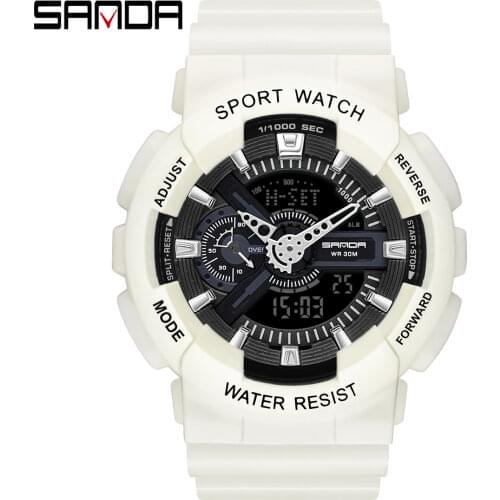 SANDA Sports Men Watches LED Digital Military Quartz Watch Men Waterproof G Style Wristwatches relogio masculino Couples Clock