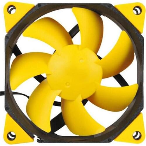 Cool Yellow F123 computer case 12 V power supply fan Ultra-quiet 12 cm Case Cooling Fans hydraulic bearing speed 1200 super mute