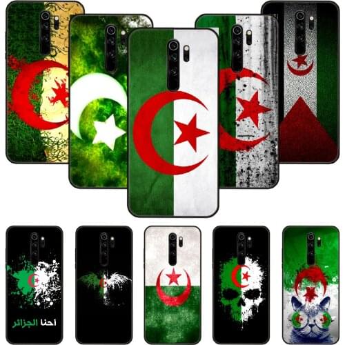 Phone Case For Xiaomi Redmi Note 8 8T 7 7A 9 9S 8A 4 5 Pro Black Cover Etui Silicone Bumper Fashion Funda Soft Algeria Flag