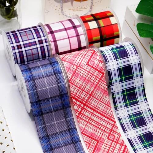 DIY Cartoon Stripes And Grids Printed Grosgrain Ribbon For Craft Supplies Sewing Accessories 5 Yards. 4930