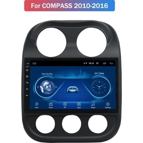 For Jeep Compass 10-16 Android Smart Car DVD Multimedia Navigator Auto Radio Stereo GPS Navigation Audio Video 1G+16G Android 9