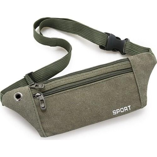 Canvas Mens Waist Packs Outdoor Sports Mountaineering Bag Fitness Running Chest Bag Ultra-thin Ultra-light Mobile Phone Bag