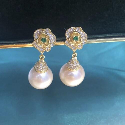 Classical 925 Sterling Silver Earrings Findings Settings Base Mountings Parts Mounts for Coral Pearls Agate Crystal Stones Beads