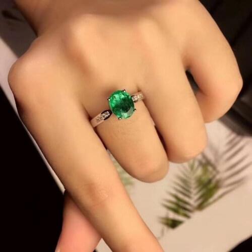 100% Natural and Real Emerald Ring Natural And Real 925 sterling silver Fine jewelry Emerald Ring