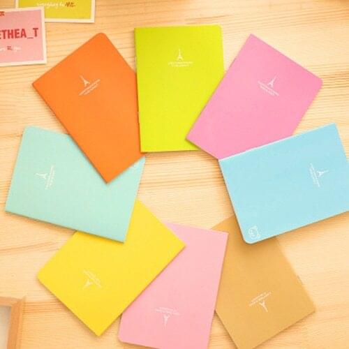 2PCS South Korean candy colors A6 Notebook Diary Book Exercise Composition Notepad Escolar Papelaria Gift Stationery