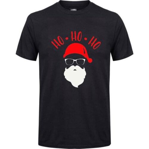 Hot sale new Christmas cute cartoon Santa San Ho Ho Ho T shirt men funny clothing T shirt Christmas soft comfortable T shirt men