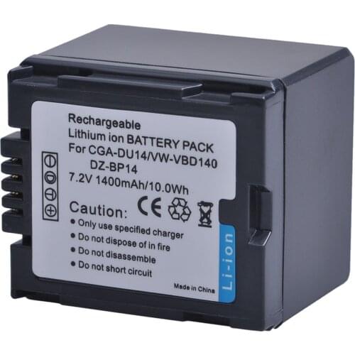 Durapro 1400mAH CGA-DU14 CGA DU14 Li-ion Battery For Panasonic DU06 DU07 NV-GS10 VDR-M70/M50 VW-VBD140 DZ-BP14 Camera Battery